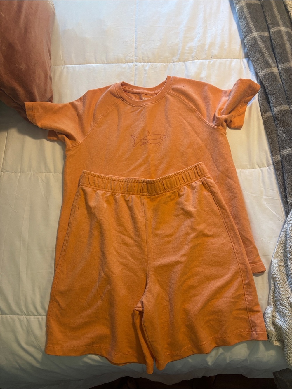 Kids Orange Short Sleeve Marching Set - Soft Cotton